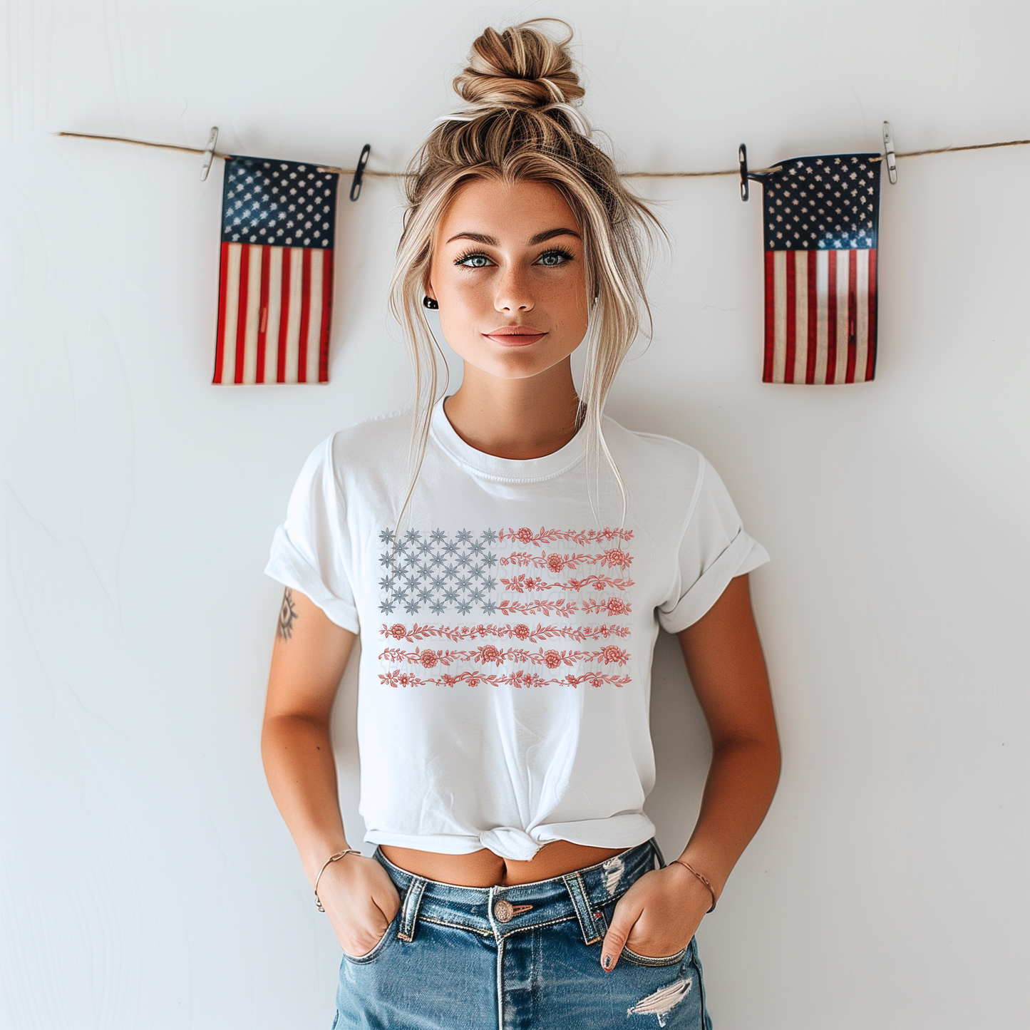 FLOWER AMERICAN FLAG