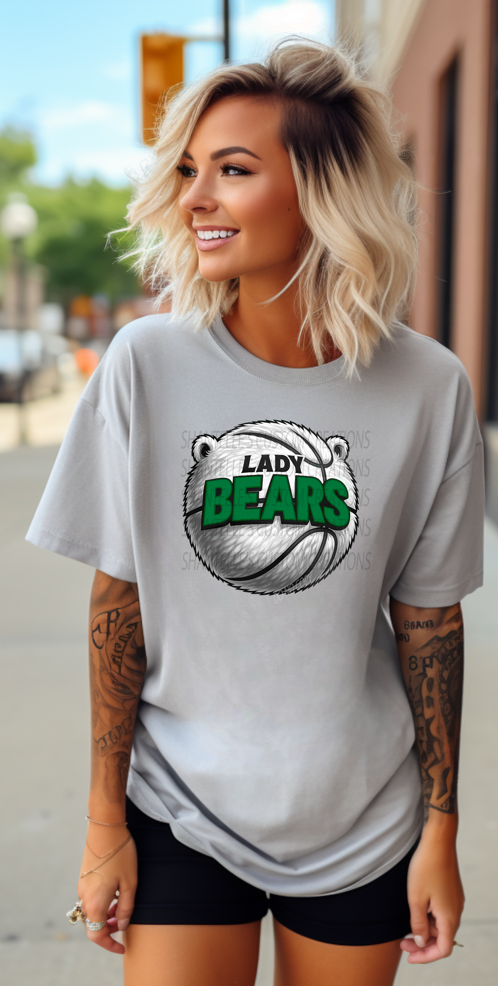 LADY BEARS BASKETBALL WHITE FUZZY
