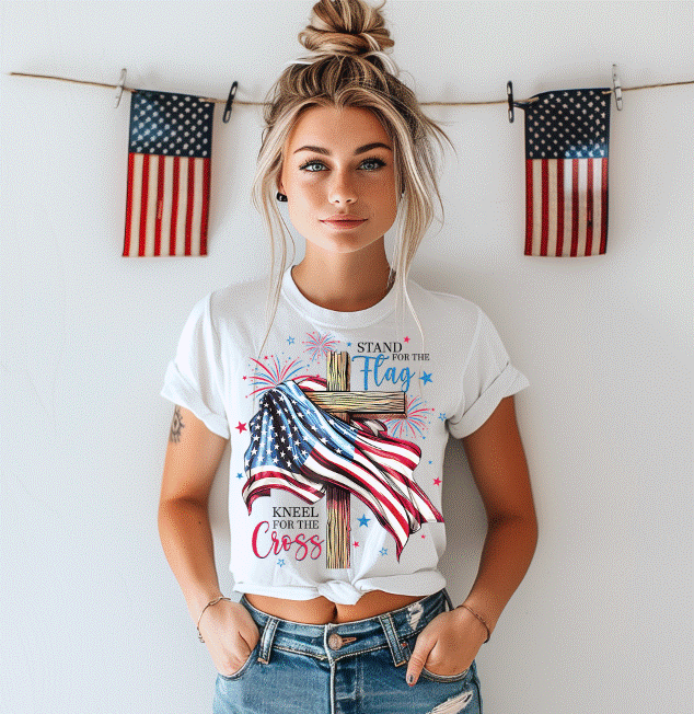 STAND FOR THE FLAG KNEEL FOR THE CROSS