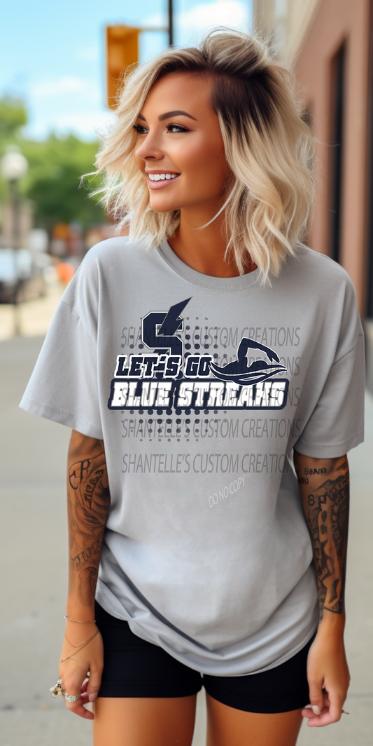 LETS GO BLUE STREAKS SWIMMING