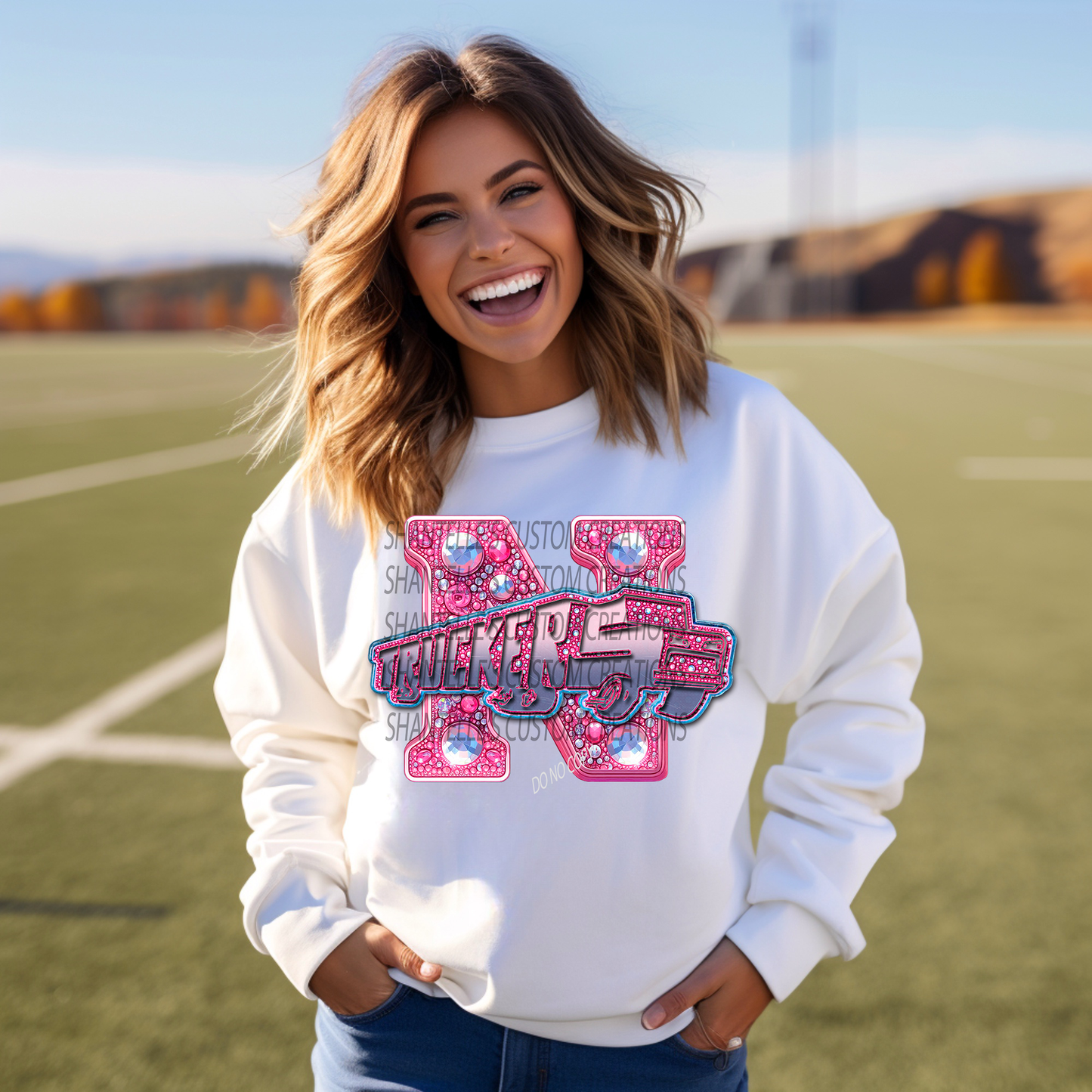 PINK OUT RHINSTONE TRUCKERS
