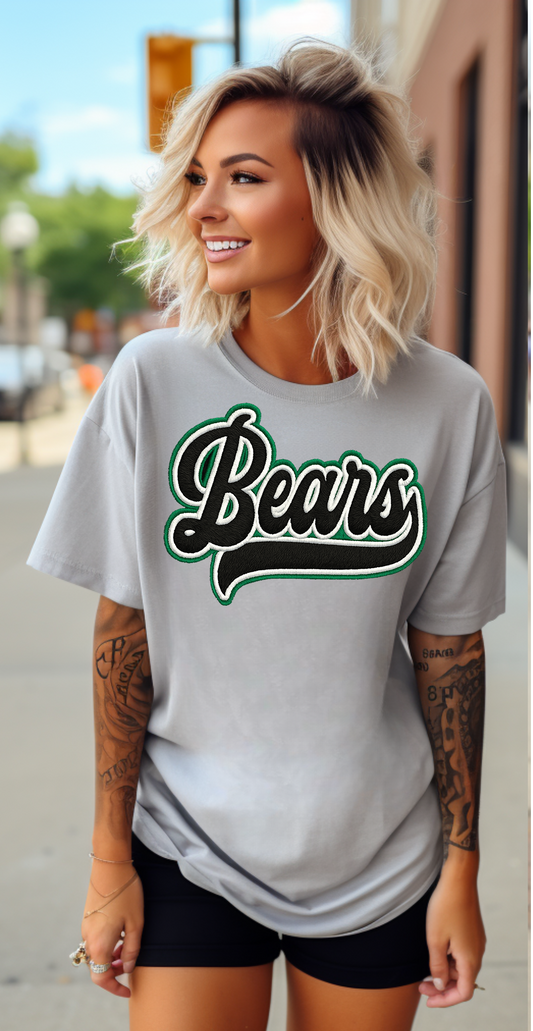 BEARS FAUX EMBROIDERED