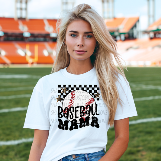CHECKERED BASEBALL MAMA