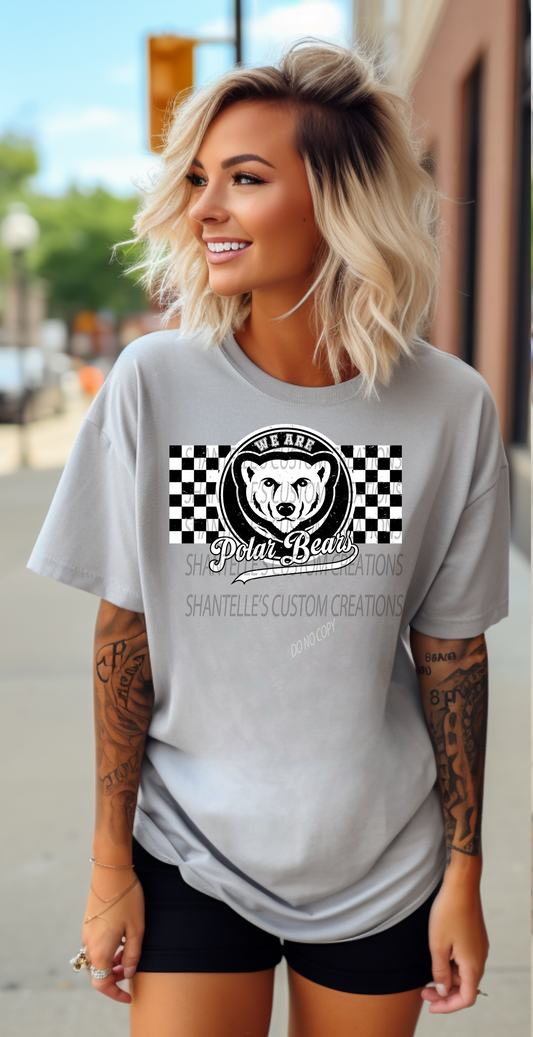 CHECKERED POLAR BEAR HEAD