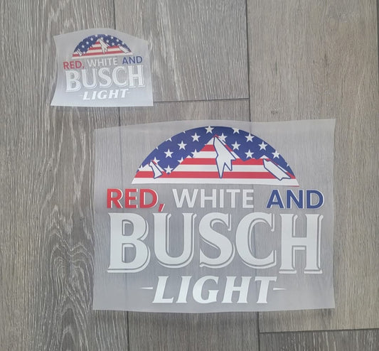 RED WHITE AND BUSCH LITE
